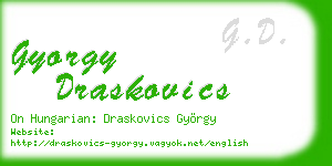 gyorgy draskovics business card